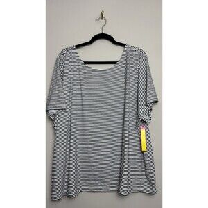 Catherine Malandrino Nordstrom Women’s Top Plus 3X Stripe Scoop Neck Cotton T-Sh